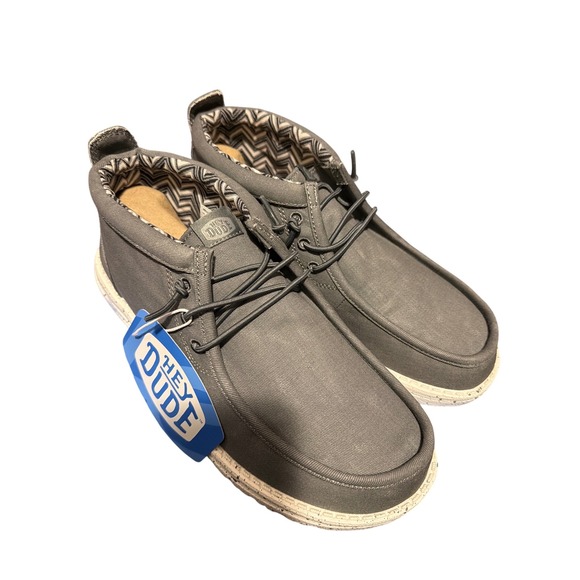 Hey Dude Other - Hey Dude Wally Mid Canvas Grey Mens Chukka Boots 40701-030 Size 7 NEW